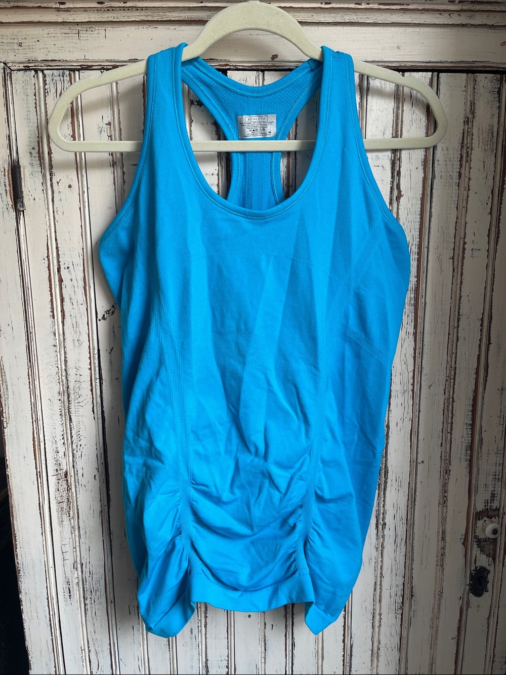 Athleta Blue Lightweight Racerback Ruched Tank Top